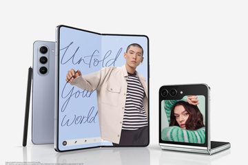 The Samsung Galaxy Fold5 and Galaxy Flip5 phones. 