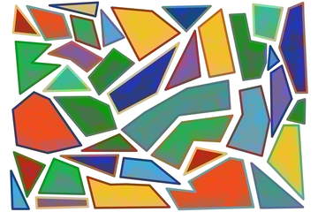 Illustration of fragmented abstract shapes