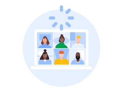 Google Meet illustration with loading icon