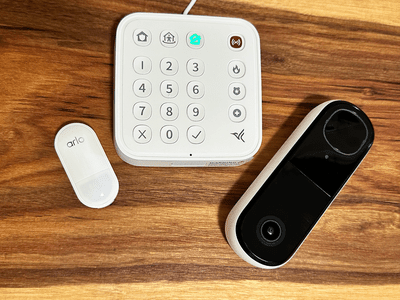 Arlo Home Security System with All-in-One Sensor and Arlo Doorbell Camera.